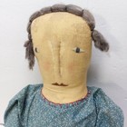 Vintage Handmade 25  Primitive Folk Art Liz Strause Rag Doll - Signed Rustic