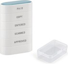 5-in-1 Office Stamp Set - Pre-inked Rubber  Paid  Copy  Entered  Scanned  App   