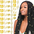 Gold Hair Jewelry Dreadlock Beads Metal Adjustable Hair Rings Braid Clips