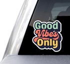 Vintage Good Vibes Only Decal Bumper Sticker For Cars  Cups  Laptops  Coolers   