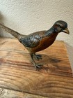 Xl Antique Signed J  Csadek Vienna Bronze Pheasant Austrian Cold Painted Rare