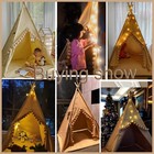 Teepee For Kids Tent Indoor With Floor Mat carry Bag banner play Cottage With   