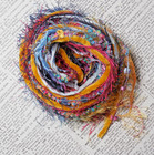 Fiber Art Yarn Journal Scrapbook Mixed Media Gift Wrap Jewelry 24 Yds  twilight 