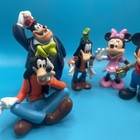 Vintage Walt Disney Pvc 3    Tall Plastic Figures Mickey Minnie Goofy Pluto Lot 6