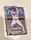 Carson Benge Mets Baseball Autographed Signed 2024 1st Bowman Card