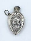 Vintage Heart Sterling Silver Chatelaine Perfume Bottle W  Vase Of Flowers