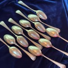 314g Old French Gorham 12 Lot Sterling Serving Teaspoons Monogrammed