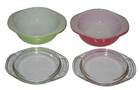 Vintage Pyrex Lime Green Red 8 Oz Mini Round Casserole 080 With Glass Lid 980-c