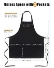 Black 3 Pockets Bib Apron  Chef Kitchen Cooking Aprons For Unisex   Adjustabl   