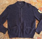 Postal Service Employee Work Wear  Blue Full Zip Cardigan Sweater  Size L  Vtg 