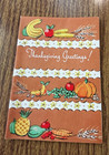 Vintage Deadstock Gibson Thanksgiving Greeting Card Rows Of Fruits   Veggies