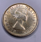 1957 Canada Silver One Dollar Coin   Almost Uncirculated   Toning