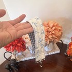 Handmade Blue   White Bow Wristlet Strap With Swivel Clip  One Size