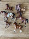 Vintage Breyer Horse Lot Of 5 Brown With Two Saddles  Vacating Sizes