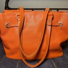 Longchamp Orange Pebbled Leather Purse Vintage