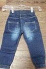 Skyhi Denim Jogger Pants With Adjustable Waist  Distressed Style E
