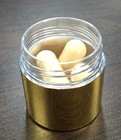 Korea Medicine Container Holder Tablet Pill Sorter Case All Gold Plastic Jar