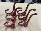 6 Rustic Antique Vintage Cast Metal Acorn Hooks Coat Hat Wall Towel