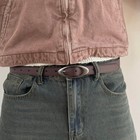 Vintage Brown Western Belt Unisex Boho Oval Design American Style 43  Long