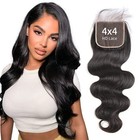 Balorieca 5x5 Body Wave straight Lace Closure 100  Virgin Human Hair Extensions