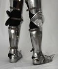 Medieval 18 Gauge Steel Leg Armor     Full Leg Protection For Cosplay With Greaves