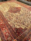 Antique 19th Century Sultanabad Mahal Wool Rug 13x20 Floral Medallion