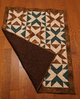 Homemade Patchwork Lap Quilt 44 x33  Brown Green