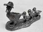 Michael Ricker Solid Pewter Signed Dated Mother Duck ducklings Made In Usa