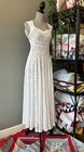 Vintage 30s 40s Lace Sweetheart Neckline Full Circle Skirt Wedding Gown Size M