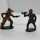 Barclay Lead Dime Store Figures Lot Of 4 Vintage Cowboy Indian  709