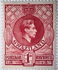 Travelstamps  1938 Swaziland Sc  28  1d  Kgvi - 13 1 2 X 13 1 2 Mogh  Mint Og