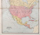 1887 North America Map Original United States - Canada - Mexico - West Indies