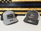 Thin Blue Line  Thin Red Line Leather Patch Richardson 112 Trucker Hat