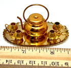 1 12 Vintage Tea Set Brass Gold Tone Metal Dollhouse Miniature Decoration