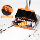 Broom And Dustpan Set House Brooms For Sweeping Indoor Collapsible small-orange 