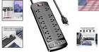 12-outlet Surge Protector Power Strip With 4 Usb Ports - 6ft Cord  2700 Joules