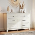 6 Drawer Dresser Wood Farmhouse Chest Storage Cabinet For Living Room  Bedroom