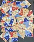 Vintage 3  X 3  Quilt Squares Red  White  Blue  Tan Cottagecore 200 Pc