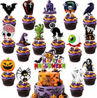 Halloween Cupcake Toppers Set Of 48 Ghosts Spooky Cake Picks For Halloween