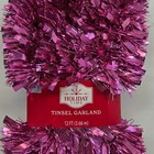 Holiday Time Tinsel Garland Rose Pink 12 Ft Christmas Party Decor