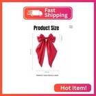 2pcs Big Hair Bow Clips For Women Girls     Red Satin Ribbon Bow Barrettes With Lo