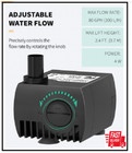 80gph Small Fountain Water Pump For Aquarium Submersible Water Pump Fish Tank 4w