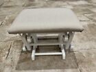 Upholstered Rocking Glider Ottoman Footstool Baby Nursery White Storkcraft New