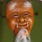 Japanese Vintage Wooden Noh Mask Okina Old Man Kagura Mask Oni Hannya