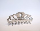 Shiny Silver Textured Metal Hair Claw Clip For Medium Fine Hair
