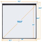 120  Projector Screen  84 x84   Manual Pull Down Projection Theater Movie  Home 