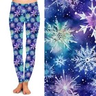 Purple Blue White Snowflakes Christmas Women s Leggings Tc Plus Size 12-18