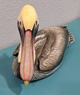Pelican Hand Carved Signed By Nengah Sudarsana Wood Sculpture 2009 Approx 11 