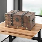 Alexander Small Wooden Treasure Chest - 11  X 7  X 5 5   Wood Storage Box With