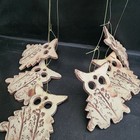 Vintage 1970 s Pottery Owl Windchimes Natural Bohemian Hippie Porch Beach House
